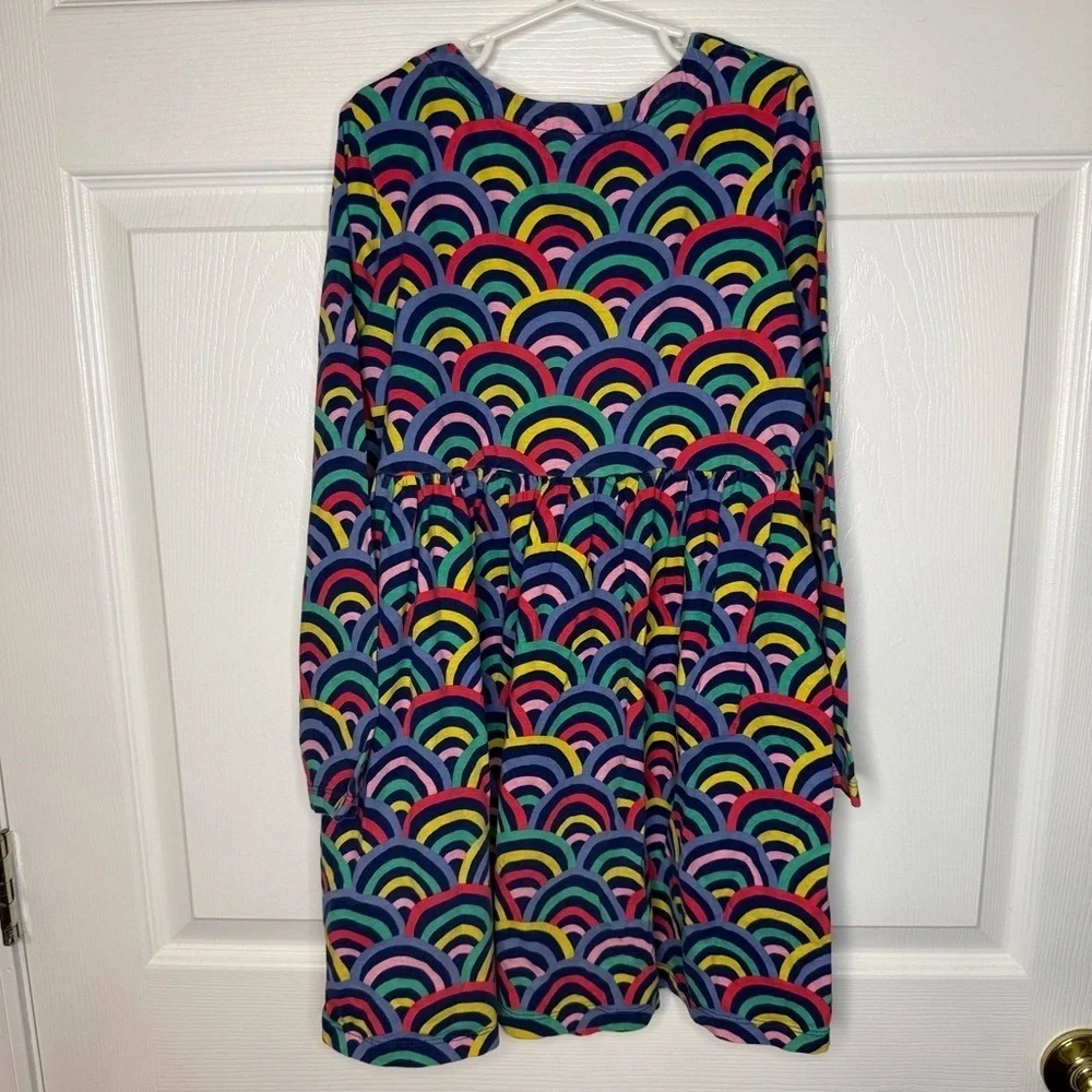 Mini Boden Rainbow Print Long Sleeve Cotton Jersey Size Girls 9/10 GUC